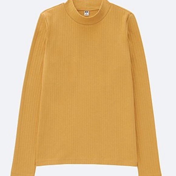 yellow ribbed long sleeve top